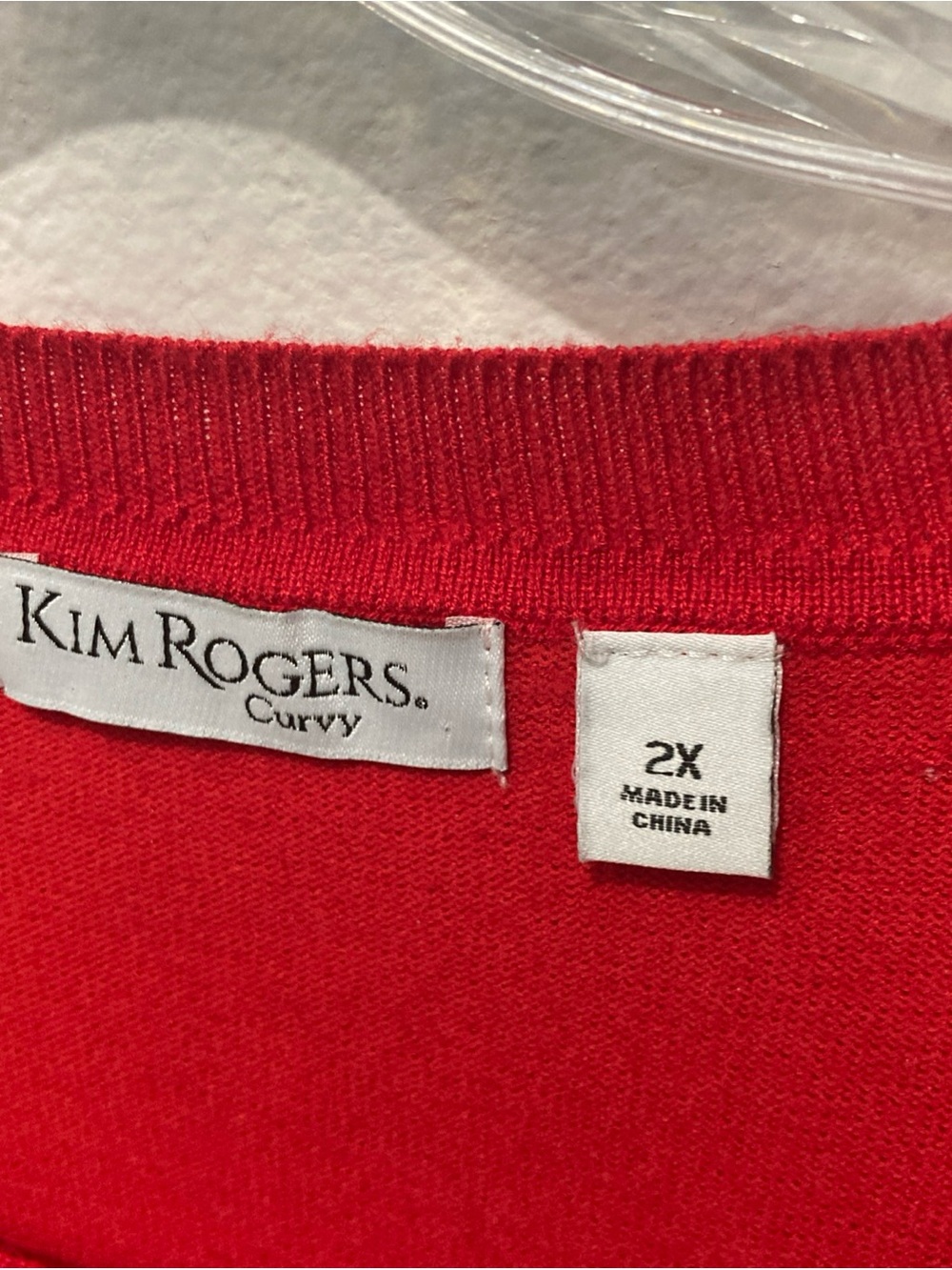 KIM ROGERS red black plaid scoop neck rayon blend pullover sweater 2X - Picture 6 of 8